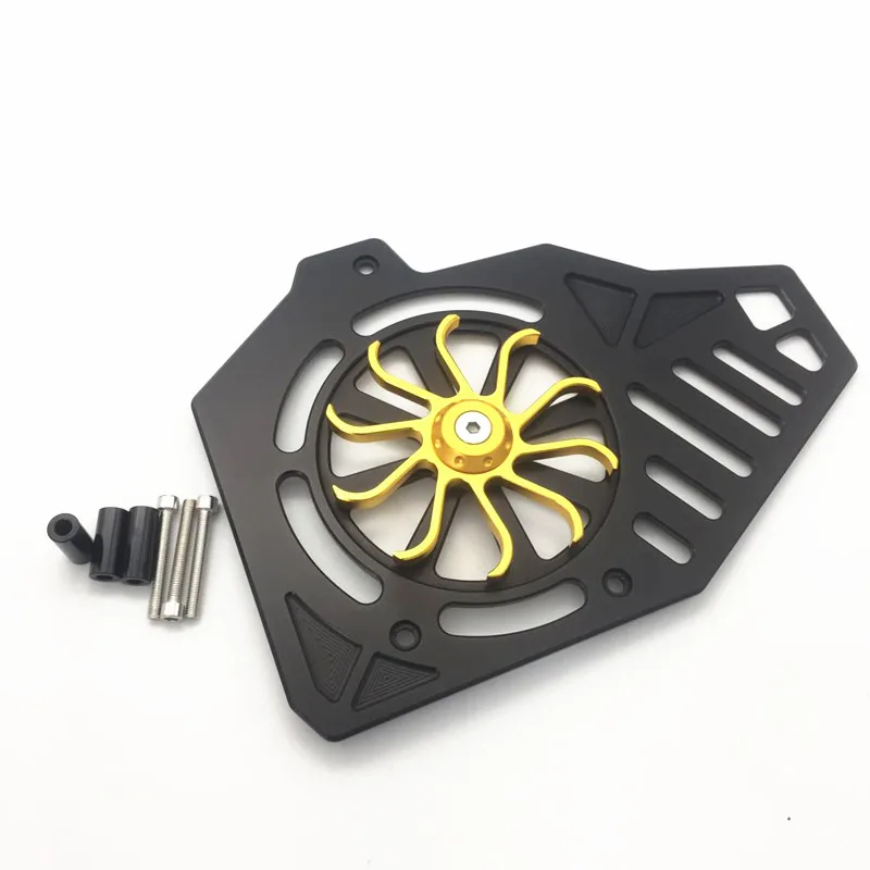 Модифицированная мотоциклетная CNC алюминиевая крышка вентилятора pcx Защитная крышка вращающаяся лопасть вентилятора ветра для honda pcx 150 125 SH125 LEAD125 - Цвет: GOLD
