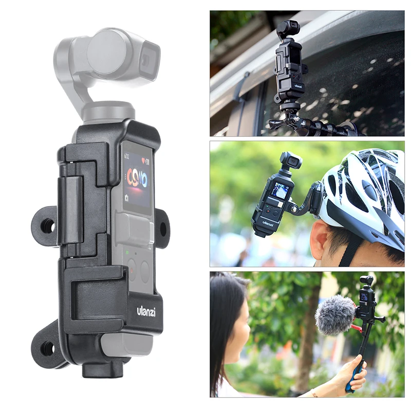 

ULANZI OP-7 Vlog Extended Housing Case for DJI Osmo Pocket Cage w Microphone Cold Shoe 3 GoPro Adapter for Motovlog helmet