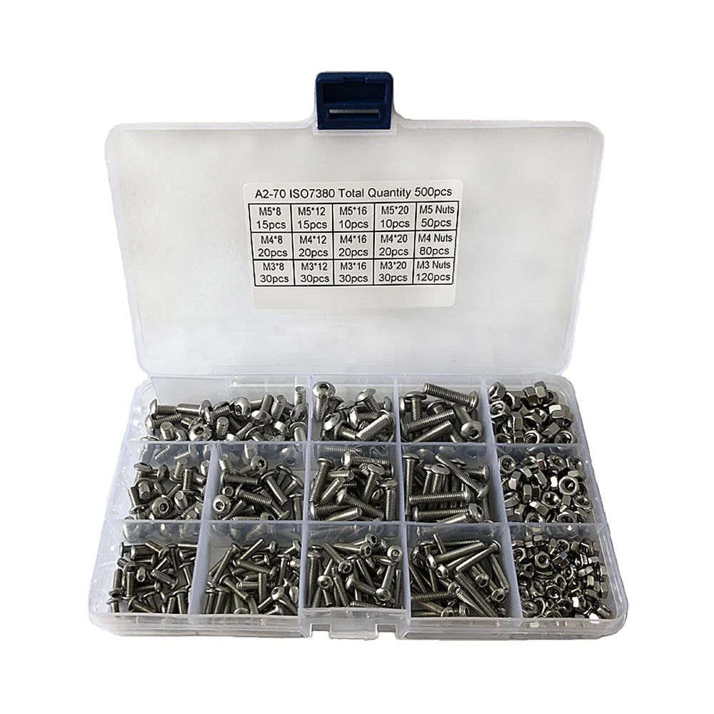 

New M2 800 Pcs Flat Head Phillips Screws Self Tapping Screw Assortment Kit Wood Thread Nail Screw Set Hex Nut Screw For Computer