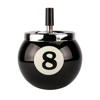 

1 PC 8-Ball Shape Ashtray Unique Billiards Creative Durable Ashtray Desktop Ornament Ash Holder for Outdoor Indoor Office