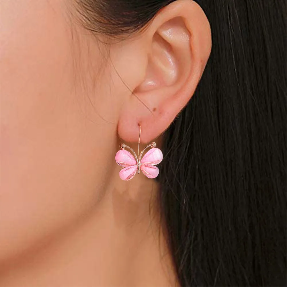 56Pcs 14 Colors Colorful Butterfly Charms Glass Animal Pendants Mixed Color for DIY Bracelet Necklace Earrings Jewelry Making