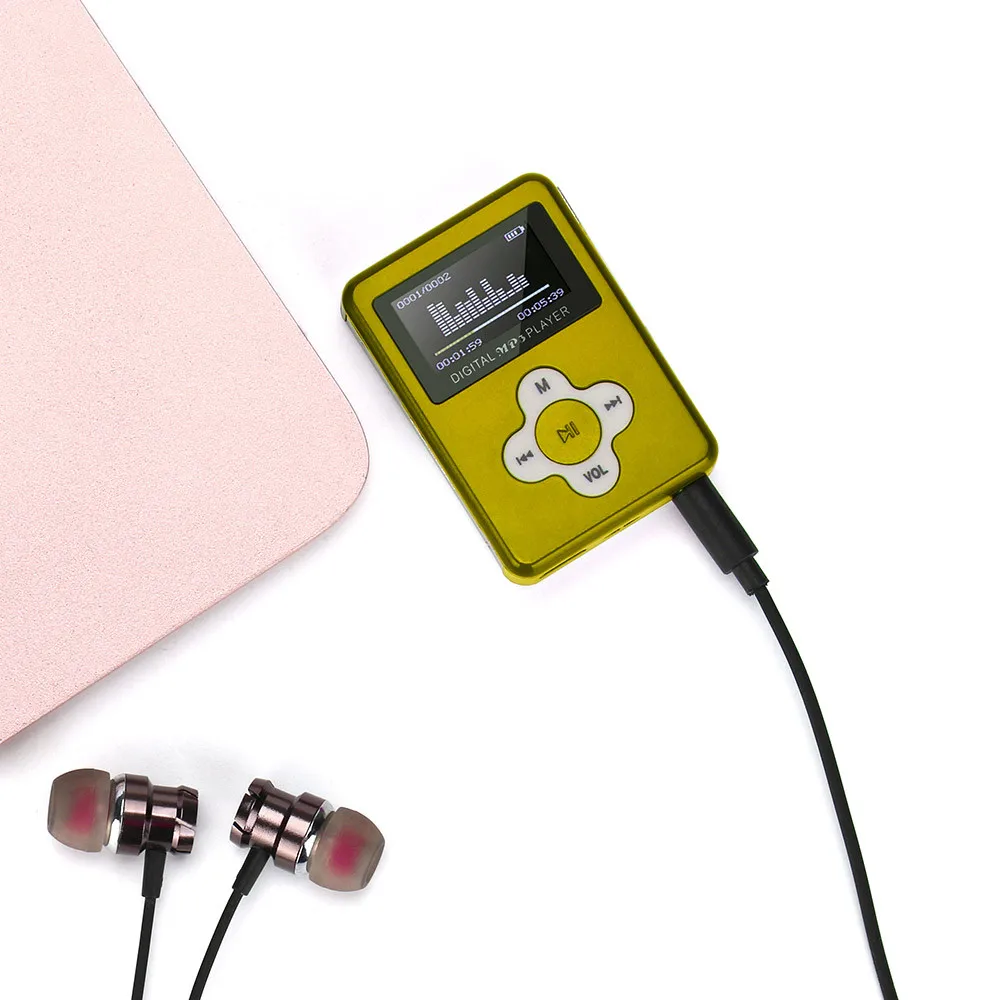 Абсолютно mp3-плеер Модный USB мини MP3-плеер ЖК-экран Поддержка 32 ГБ Micro SD TF карта 3,5 мм стерео разъем# pingyou