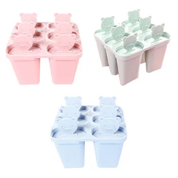 

Six Grid Ice Cream Mould Silicone sicle Mold Ice Classic Molds Trays Reusable Handle sicle Ice Cream Mould 3Pcs