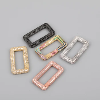 

5pcs/Lot 17x31mm Colorful CZ Micro Paved Rectangle Screw Clasps Lock Clasps Lock Connector Clasps For Bracelet Necklace Making