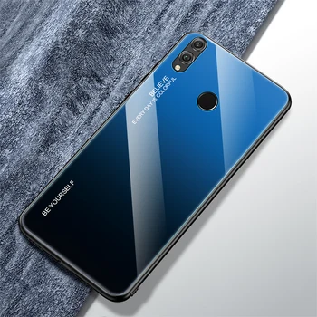 

200pcs/lot Shockproof Color Changing Fading Gradient Tempered Glass Case For Huawei P Smart plus Honor 8X Max Nova 3 Nova 3i