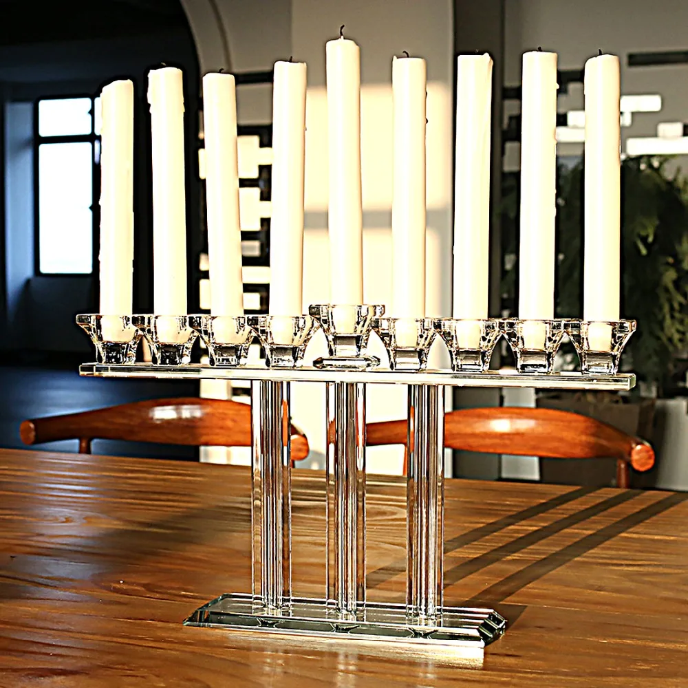 H& D 9 головок хрустальный канделябр Hanukkah Menorah подсвечник элегантный домашний декор свадебный центральный подарок на новоселье