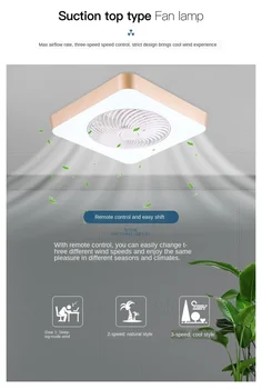 

Square round led ceiling fan with lights remote control fans with lights bedroom decor ventilator lamp