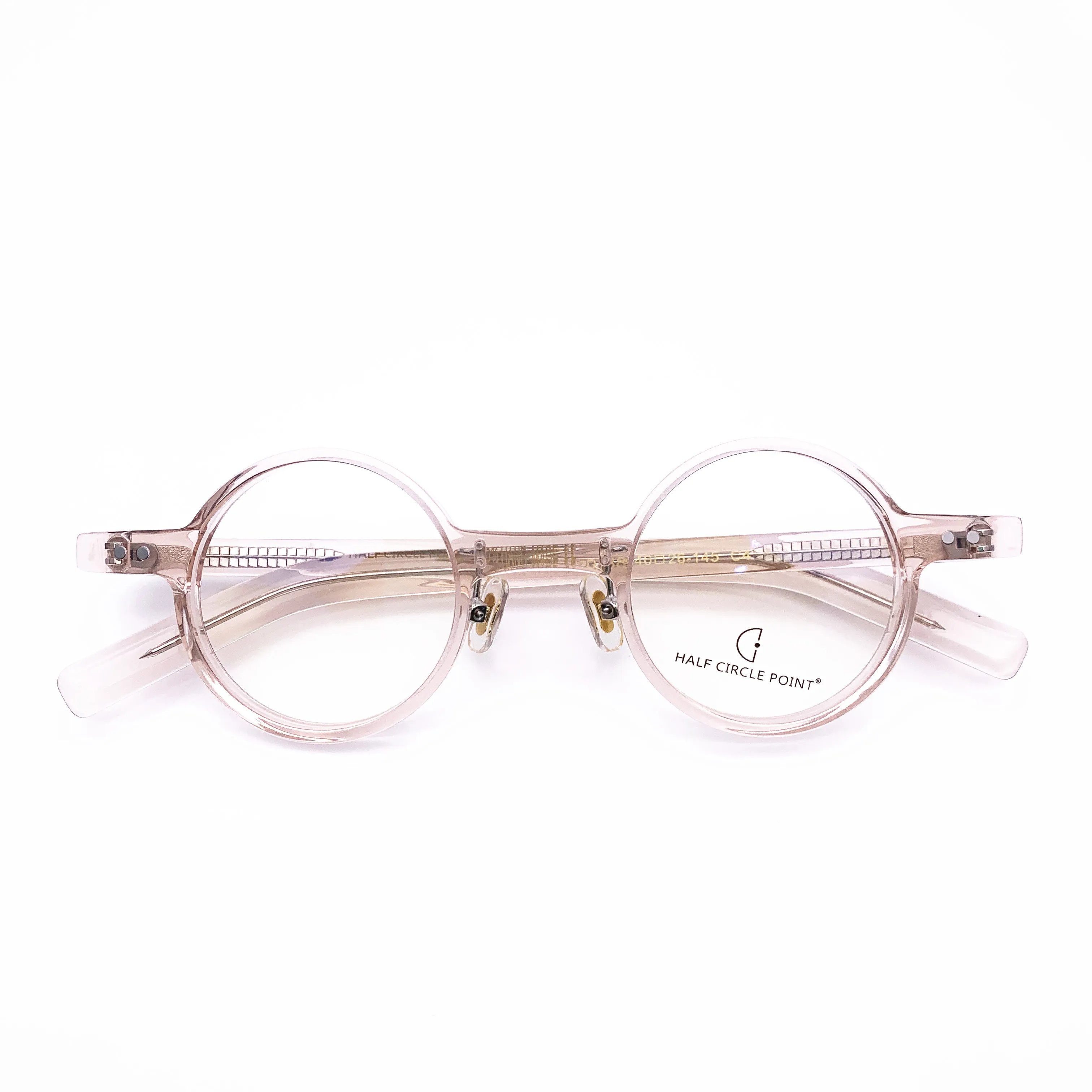

Belight Optical Fancy Vintage Retro Acetate Mini Round Shape Transparent Tea Design spectacle frame precription lens HP238