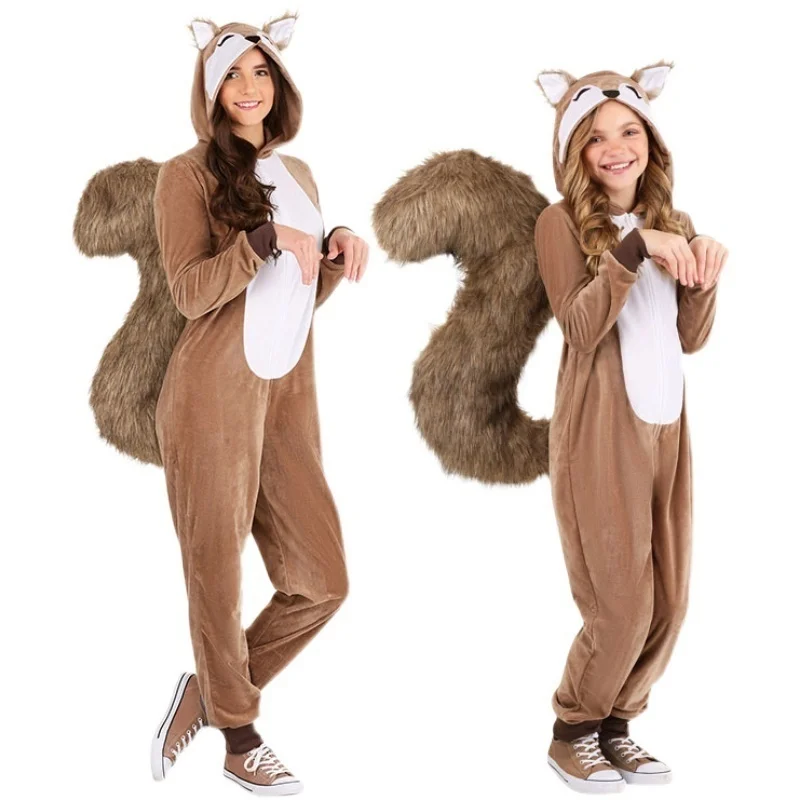 Adult Animal Good Quality Chipmunk Onesie Halloween Cosplay Brown