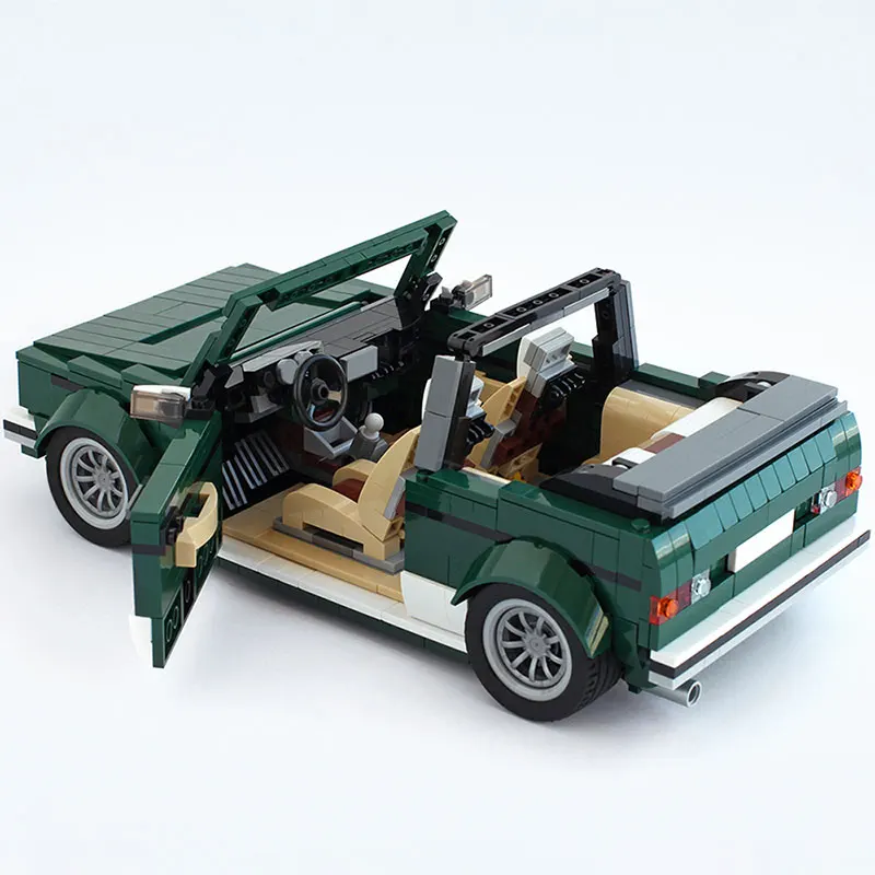 Photo Product MOC Kids DIY High-TechClassic Convertible Car Dark Green Building Blocks Transportation Vehicle Block Model Toys For Children