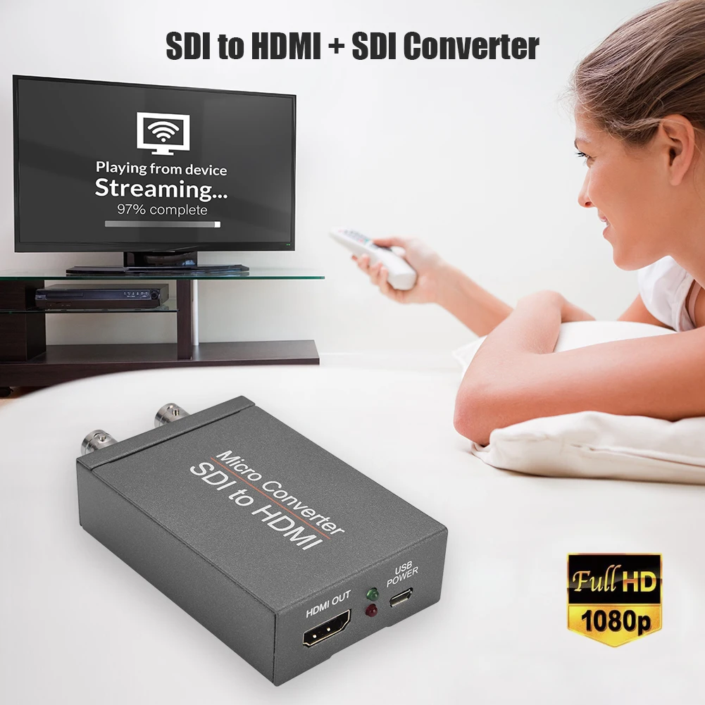 

Convenient HD SDI to HDMI Video Converter BNC to HDMI Adapter Audio Auto Format Detection Multimedia Multifunction Converter