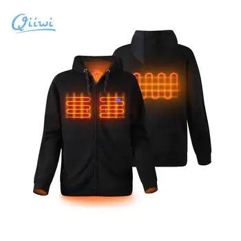 

Dr.Qiiwi Mens Soft Shell Outdoor Heated Hoodie Fleece Jacket Lightweight Hooded Sweater for Women Unisex