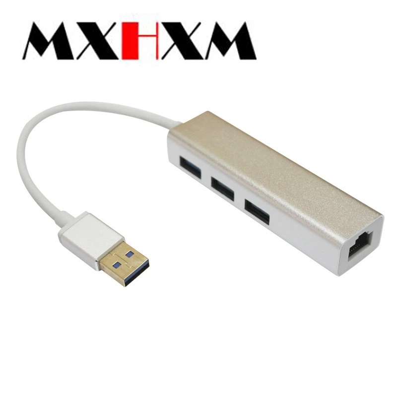 Usb3.0-поворот RJ45 проводной сетевой карты многофункциональный удлинитель концентратора 3 рта USB3.0 алюминиевый концентратор