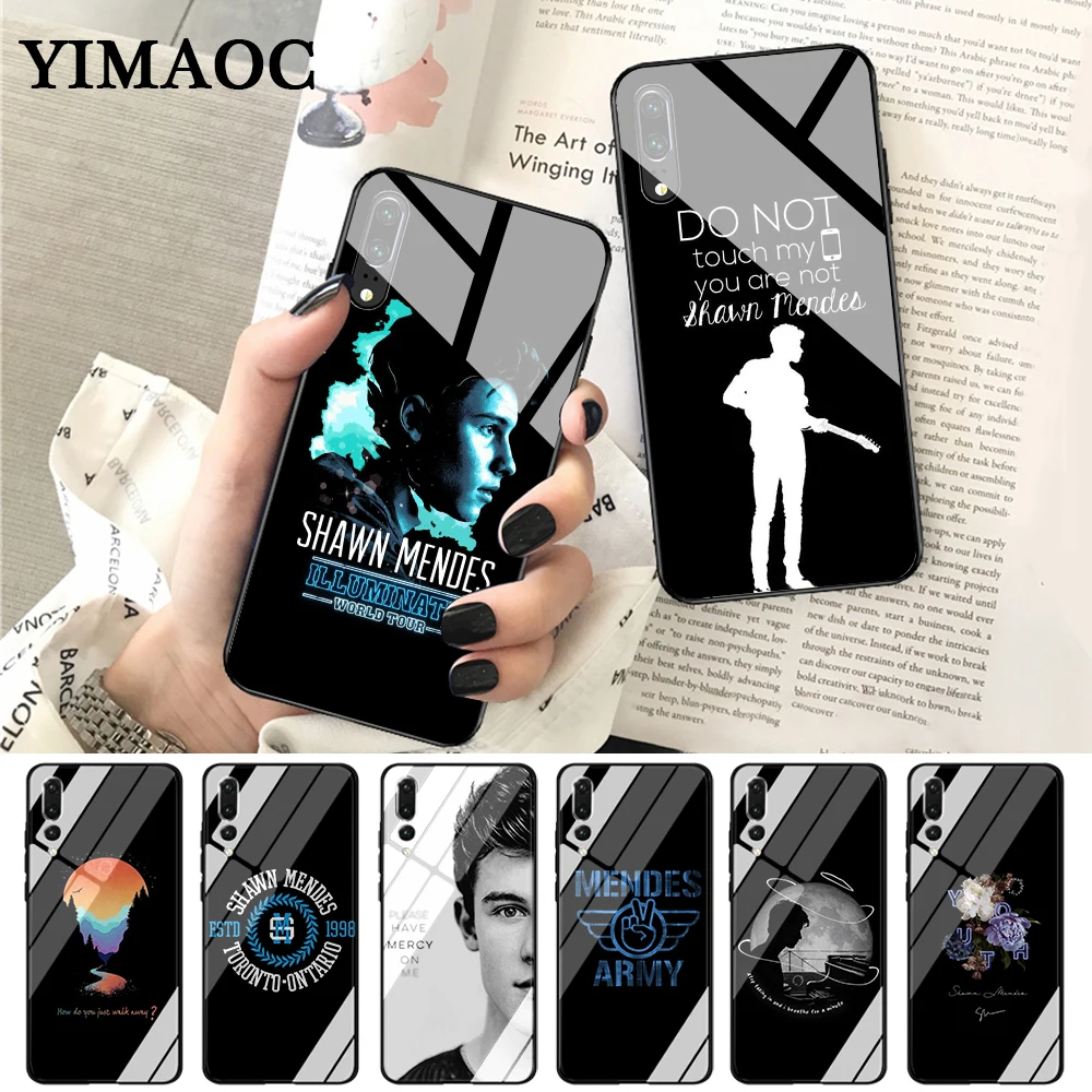 

YIMAOC Hit pop singer Shawn Mendes Magcon Pattern Glass Case for Huawei P10 lite P20 Pro P30 P Smart honor 7A 8X 9 10 Y6 Mate 20