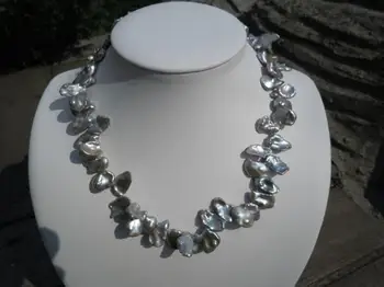 

Freshwater Pearl Necklace Keshi Pearl Baroque Wedding Bridesmaid Gifts Statement 15mmto23mm 17inch