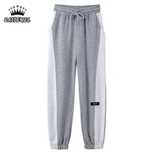 

Spring Black Women's Sweatpants High Waist Straight Baggy Vintage Grey High Quality Fashion Casual Mom Elasticity Harem Trouser