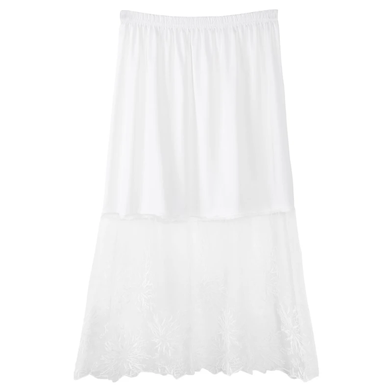 Кружевная юбка-комбинация с эластичной резинкой на талии