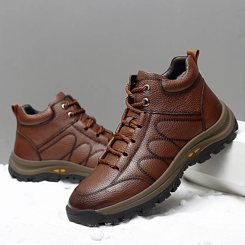 

Super Warm Male Ankle Boots Brand Classic Men Winter Snow Boots Men Waterproof Non-slip Hiking Shoes Male Winter Shoes %86919