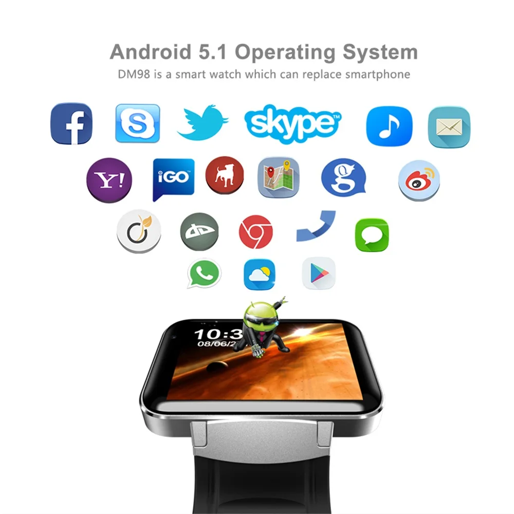  Wifi Smart Watch 3G Sim Card Phone Bluetooth GPS Watch Pedometer Heart Rate Monitor Fitness Tracker