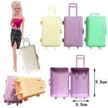 Accessoires de poupées pour barbie, valise en plastique multicolore, jouet de voyage, poupée fille barbie 30Cm, BJD, cadeau, 11.8 pouces