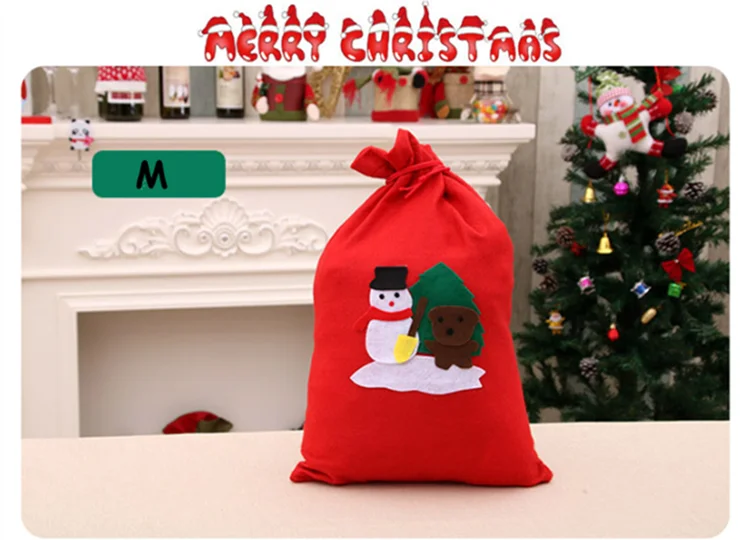 Женский мешок для упаковывания сумок Санта-Клаус маленькие большие рождественские подарочные сумки детские праздничные новогодние держатели для подарков сумка