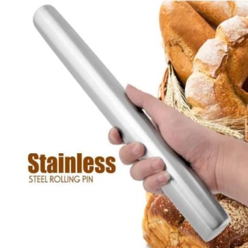 

Stainless Steel Rolling Pin Christmas Engraved Carved Embossing Rolling Pin Dough Sticking Baking for Household Kitchen