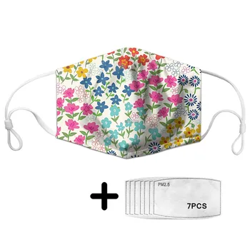 

Cartoon Floral Pattern Adults Dust Mouth Mask Air PM2.5 Filter Women Anti Face Protective Masks with Colorful Flowers Print