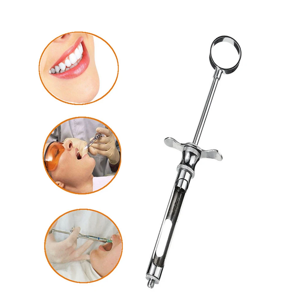 

Stainless Steel Dentistry Surgical Instrument With Head Dental Teeth Care Dental Syringe Dental Anesthesia Aspirating Syringe