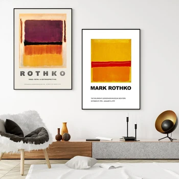 

Mark Rothko Abstract Artwork Home Vintage Living Room Decoration Painting Canvas Painting Canvas Painting Print Exhibition