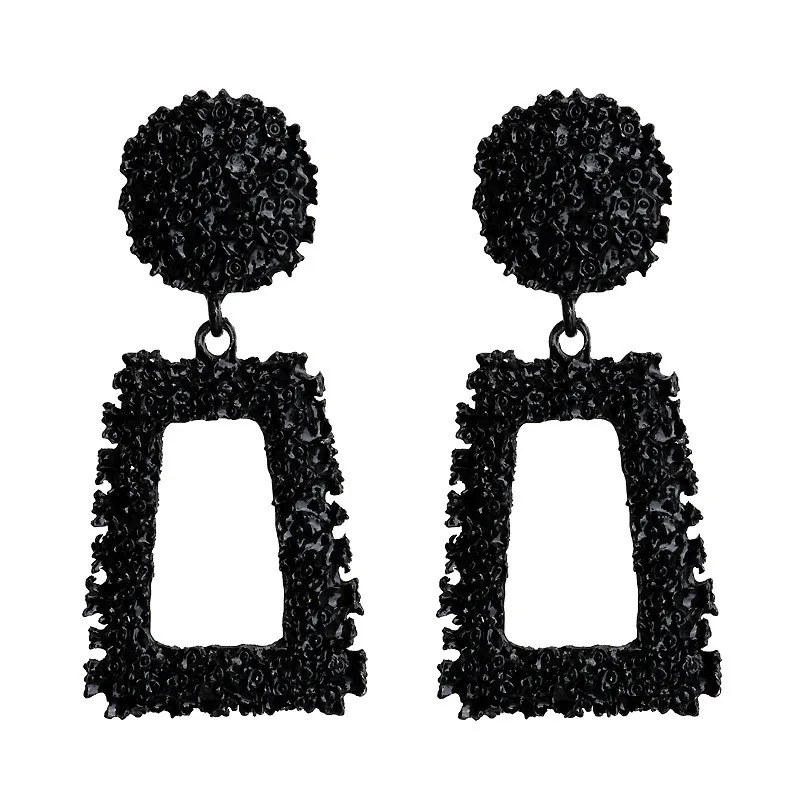 ER 26 Black Big Модные серьги для женщин золотые серебряные черные красные массивные серьги-гвоздики серьги из сплава металлов ювелирные изделия аксессуары - Окраска металла: ER 26 Black Big