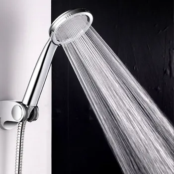 

New Ultrathin Pressure Boost Shower Nozzle With Chrome-plate Panel Streamline Water Saving Bathroom Handheld Shower Durable