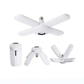 

Creative Bluetooth Music Light RGB Four Leaves Fan Shaped 50W E27 LED Bulb With Remote Control Foldable Bulb Smart Speaker Lamp