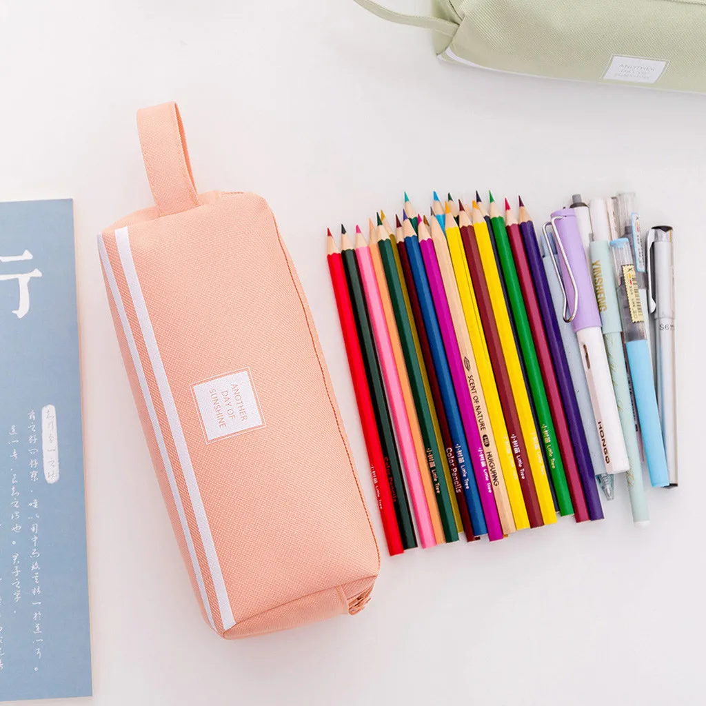 Чехол для карандашей, школьные принадлежности, Estuche Escolar Trousse Scolaire, Stylo, двойная молния, твердая, большая емкость, тканевая коробка, принадлежности# L20