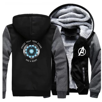 

Iron Man Tony Stark Jackets Men Superhero Sweatshirt I Love You 3000 Hoodies Winter Thick Zipper Fleece Warm Coat Sportswear