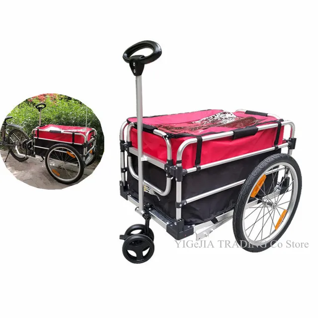 $US $261.79 2 in 1 Bicycle Trailer & Hand Cart Aluminium Alloy Frame Bike Cargo 20 Inch Big Wheel Luggage Trail