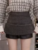 New Fashion Plaid A-Line Mini Skirt Women Autumn Winter High Waist Woolen Skirt Female Casual All-match Basic Short Skirt ► Photo 3/6