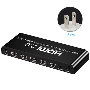 

For HDTV DVD HDMI Splitter Support 3D 1080P Video With 3.5mm Audio 1 In 4 Out HDCP2.2 4K 60Hz Portable Office Converter Switcher
