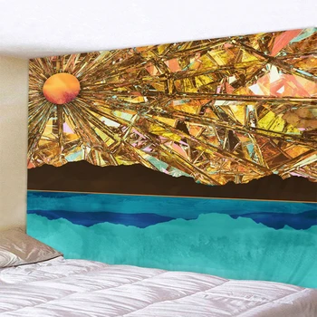 

Psychedelic Painted Sunrise Tapestry Flower Wall Hanging Room Sky Carpet Dorm Tapestries Art Home Decoration Accessor