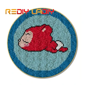 

Latch Hook Rug Flying Fox Crocheting Carpet Rug Acrylic Yarn Pre-Printed Canvas Cushion Mat Crochet Tapestry Latched Hook Kits