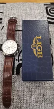 LIGE-Reloj ejecutivo de lujo para hombres, cronógrafo de cuarzo, con correa de cuero e indicador de fecha, estilo casual, a la moda, marca superior, con caja