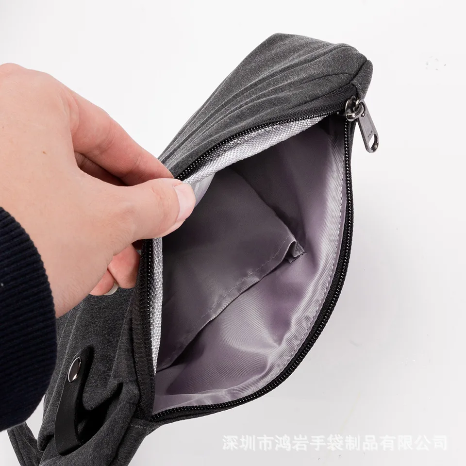

Elegant Gray Shoulder Bag Men Waterproof Nylon Cross-body Bag Casual Travel Chest Pack