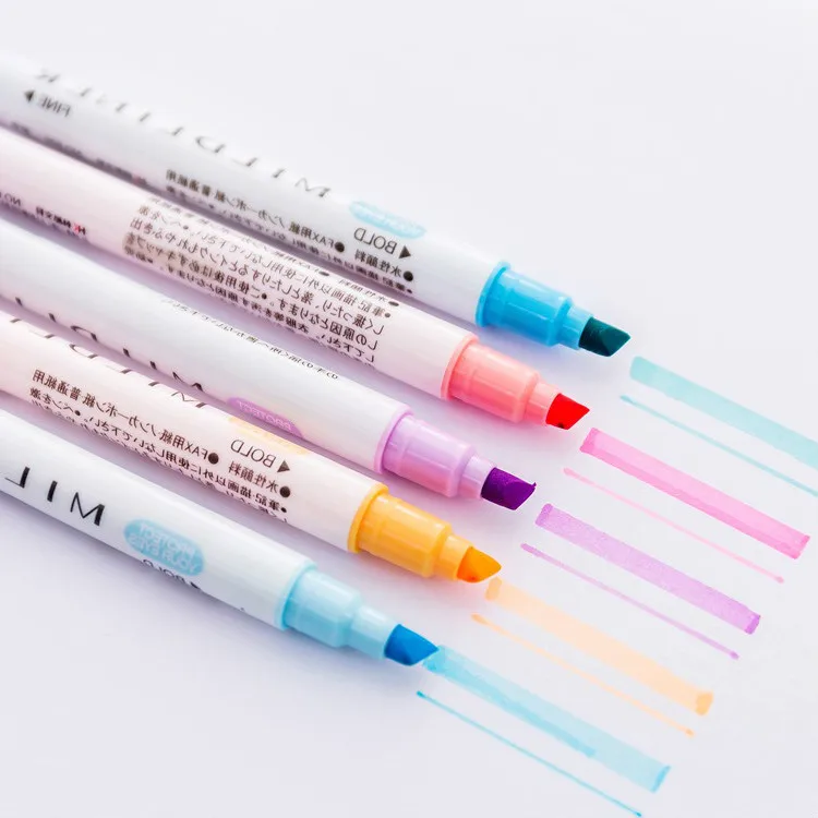 

24 Pcs Student Stationery Color Key Line Marker Pen Solid Fluorescent Marker 12 Color Optional Art Supplies