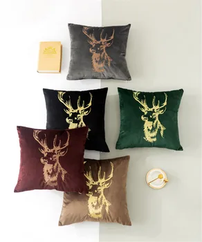 

45x45cm elk Sofa Pillowcase Pink Cushion Cover Throw Pillow Case Home Sofa Bed Chair Decoration 17.72x 17.72inch