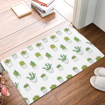 

Kitchen Mat Green Cactus Simple Non-slip Door Mats Outdoor/indoor Home Living Room Bathroom Decorations Doormat