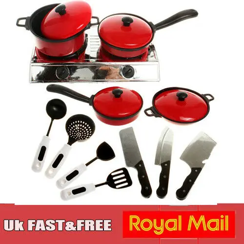 13PCS Toddler Girls Baby Kids Play House Toy Newest Hot Kitchen Utensils Cooking Pots Pans Food Dishes Cookware