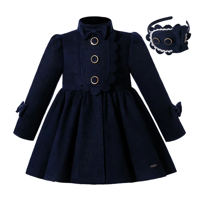 Pettigirl New Winter Children Navy Blue Girls Baby Jacket School Coat ...