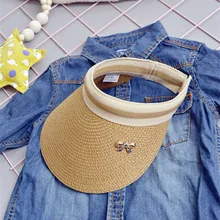 Новинка года; сезон весна-лето; стильная детская соломенная шляпа в стиле ретро с большими полями
