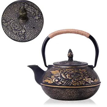 

900ml Mini Authentic Cast Iron Teapot Tea Pot Set Kettle Drinkware Kettle Teapot Infusers Strainer Tea Set Plum Blossom Teapot