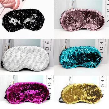 

6 Colors Shiny Sequin Sleeping Eye Masks Fashion Mermaid Eye Patch for Travel Relax Aid Blindfolds Mask YZ-42