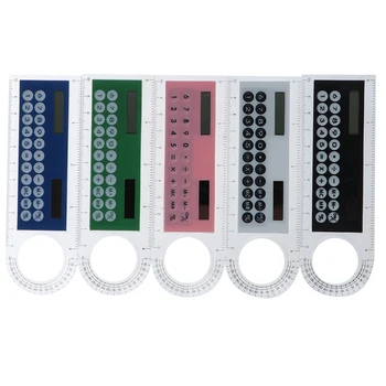 

Creative 10cm Solar Mini Calculator Magnifier Fashion Multifunction Ruler School Office Supplies 1Pcs